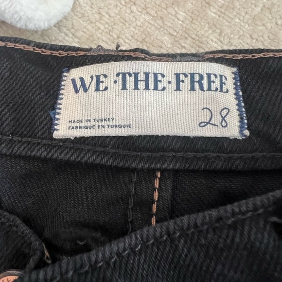 Free People We The Free Good Luck Mid-Rise Barrel Jeans-Size 28 Black - Picture 3 of 6